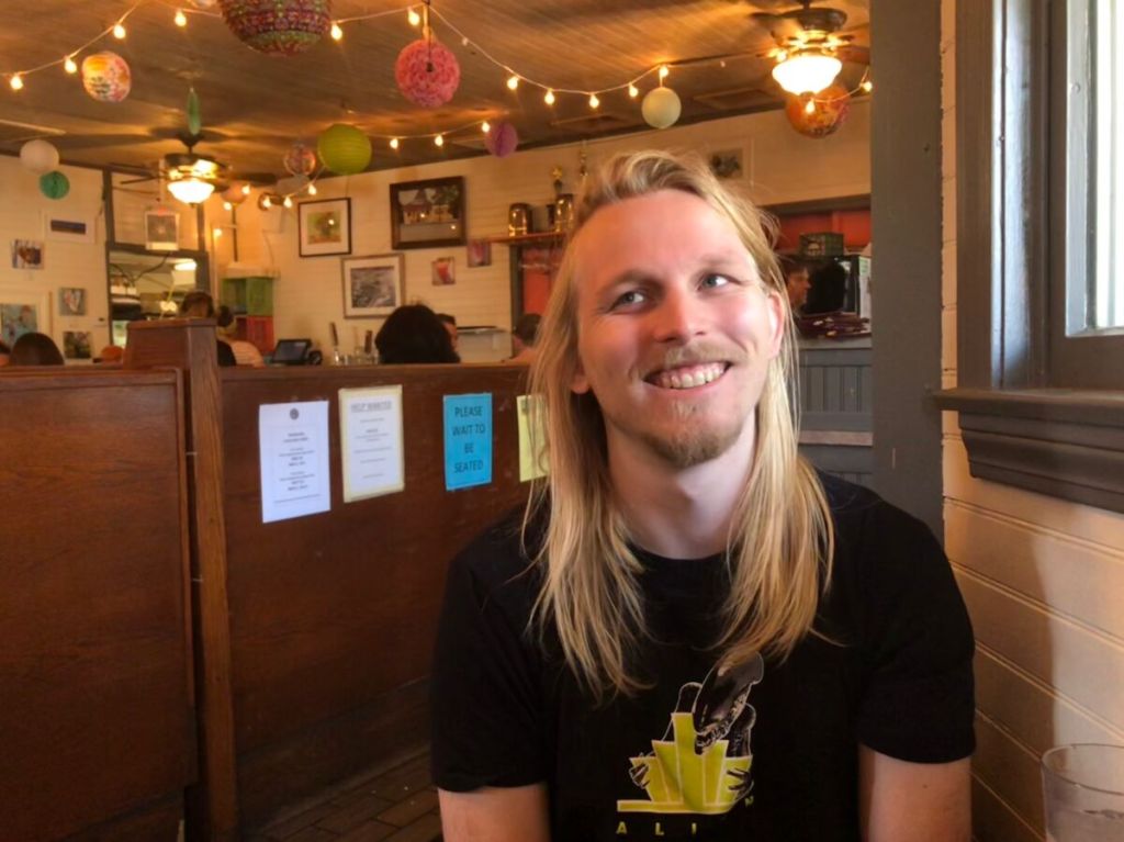 Kyle in an Alien t shirt